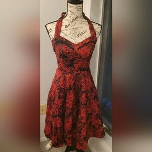 Elegant Red Floral Dress